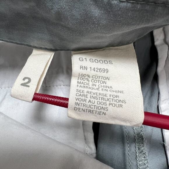 G1 G-One Goods Parachute Crop Pant SIZE 2 Gray Green Pull-Stop Ankle Cotton - Picture 4 of 12